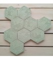 Small Relief hexagon cement tile 10x10 cm2 green clair